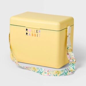 Roller Rabbit Pale Yellow Floral‑Strap Cooler